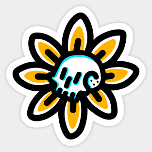 Sunflower Skull Sticker